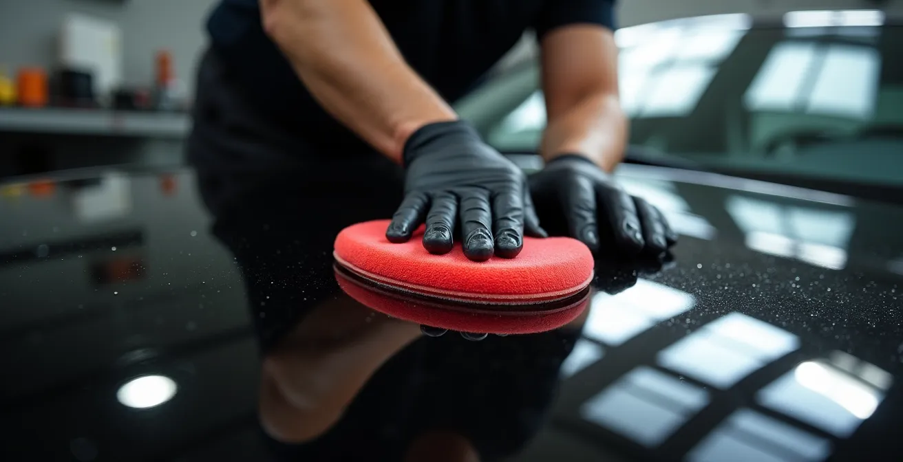 Application professionnelle de traitement céramique sur carrosserie