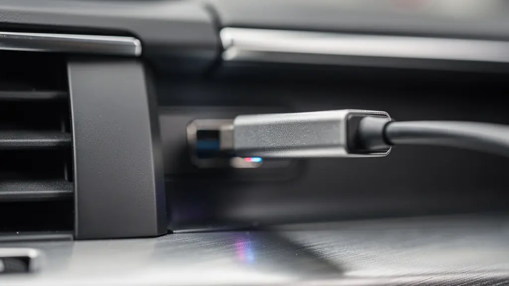 Installation discrète d'un boîtier CarPlay dans l'habitacle d'une voiture moderne