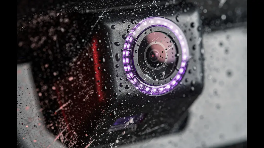 Comparaison de la vision nocturne infrarouge d'une caméra de recul en conditions hivernales